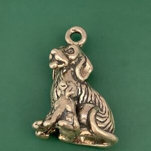 Mama Dog and Puppy Sterling Silver Jewelry Charm #pet #dog